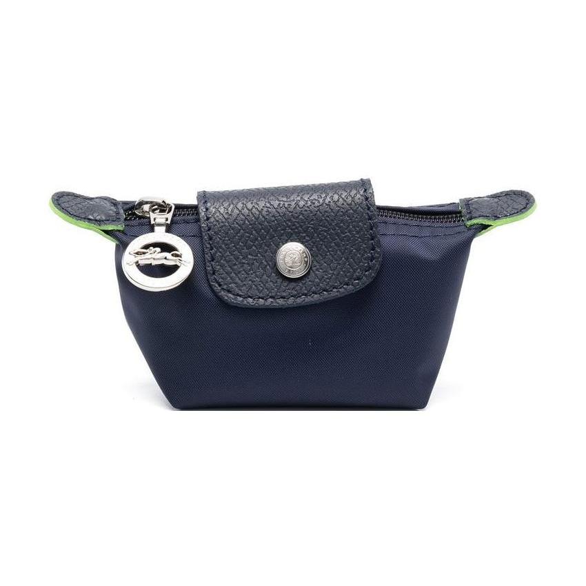 New LONGCHAMP Le Pliage Green Canvas With Leather Trim Dumpling Bag Canvas Bag Coin Purse Women's Blue 30016919P68