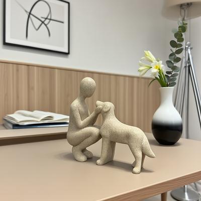 Креативная минималистичная арт-фигурка с собакой, скандинавский декор для гостиной, барного шкафа, орнамент для пары, домашний декор