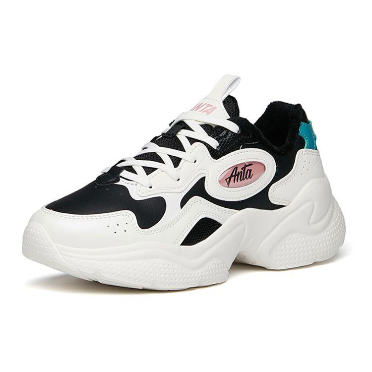 Anta Прочные нескользящие спортивные туфли женские кроссовки белые черные 122148886-6
