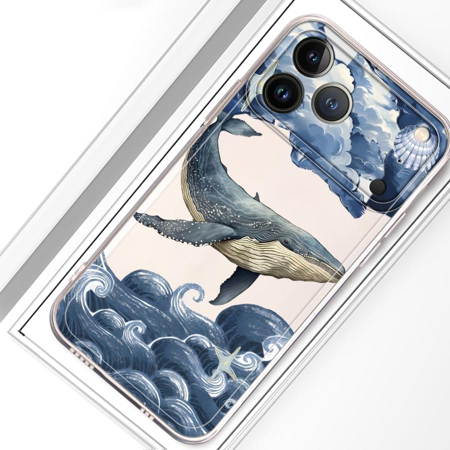 Мягкий чехол для телефона для iPhone 17 Pro Max 14 Plus 16 11 XR Air 7 8 12 Mini 15 XS Max 13 Pro Морские животные
