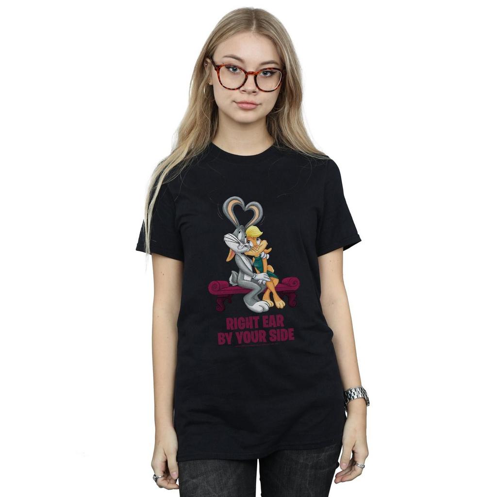 Looney Tunes Womens/Ladies Bugs And Lola Valentine´s Cuddle Cotton Boyfriend T-Shirt