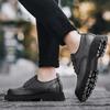 Spring and Summer Men's Thick-Soled British Style Big Head Leather Shoes Men's Low-Top Business Casual All-Match Increased by Work Shoes
