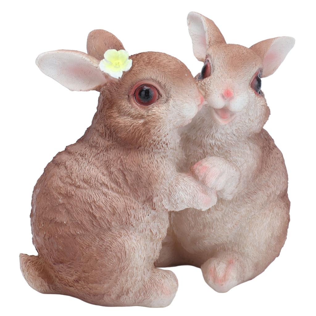 Garden Bunny Statues Resin Crafts Decorations Potted Landscaping Sculpture Animal Models for Lawn Garden