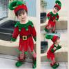 Children Christmas Dwarf Accessories for Boy Girl Kids Christmas Elf Costume Includes Elf Suit Elf Hat and Shoe Covers