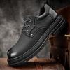 Мужская повседневная обувь из натуральной кожи с нескользящей подошвой ручной работы, водонепроницаемая, повседневная рабочая обувь для улицы