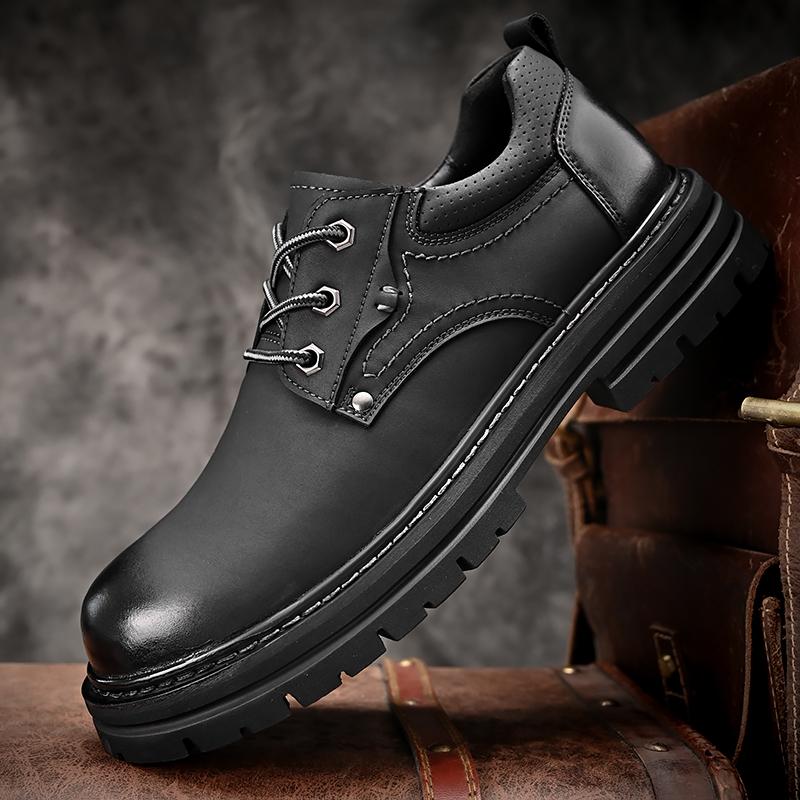 Мужская повседневная обувь из натуральной кожи с нескользящей подошвой ручной работы, водонепроницаемая, повседневная рабочая обувь для улицы