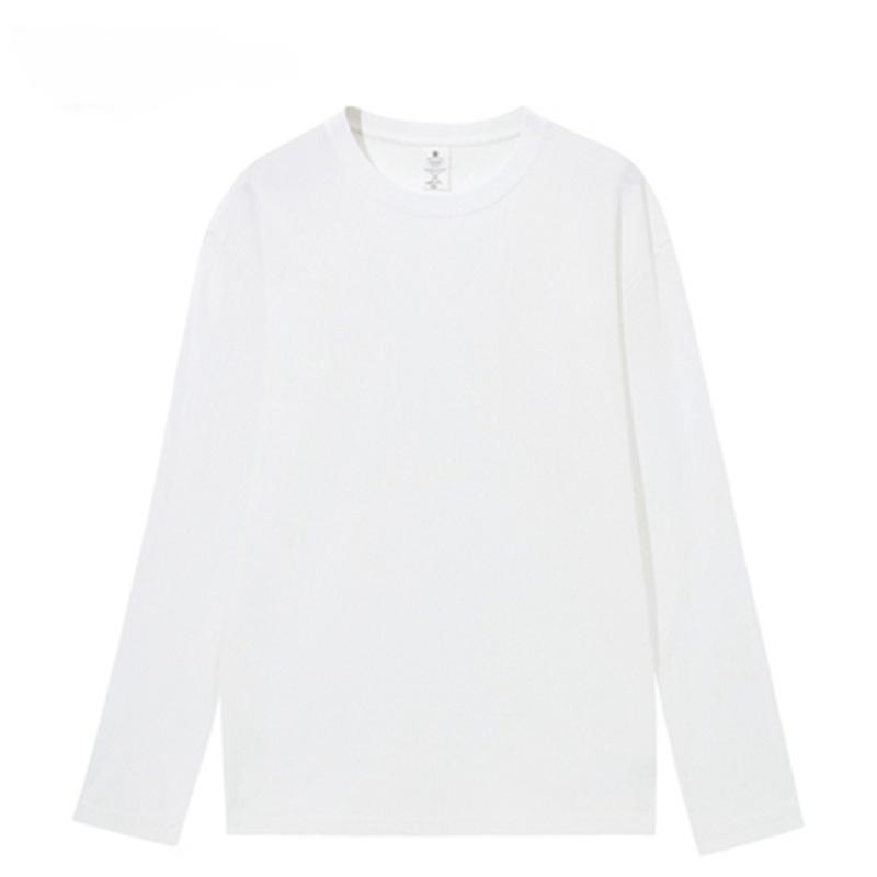 Женские парные футболки Топы Свободные С длинным рукавом Базовая рубашка Осенние модели Белый хлопок Футболки для тела Хлопок