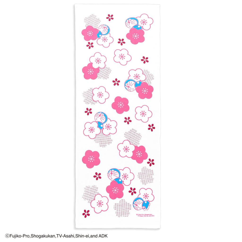 Музей полотенец Тэнугуи Сделано в 34 x Слива Полотенце, Япония, 100% хлопок, Прибл.. 90см, Дораэмон, Блоссом, Розовый, 21-2402120