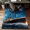 Titanic Polyester Carpet, Soft Indoor Mat for Office Chair, Living Room, Computer Desk - Decorative Home Office Rug Design