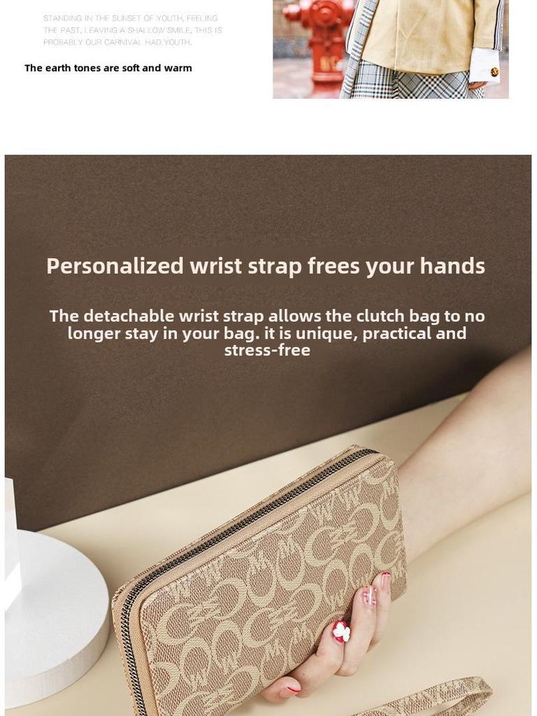 Women's Long Zipper Clutch Wallet 2022 - Korean Style, Large Capacity, Multiple Card Slots, Printed Pattern, Mobile Phone Holder