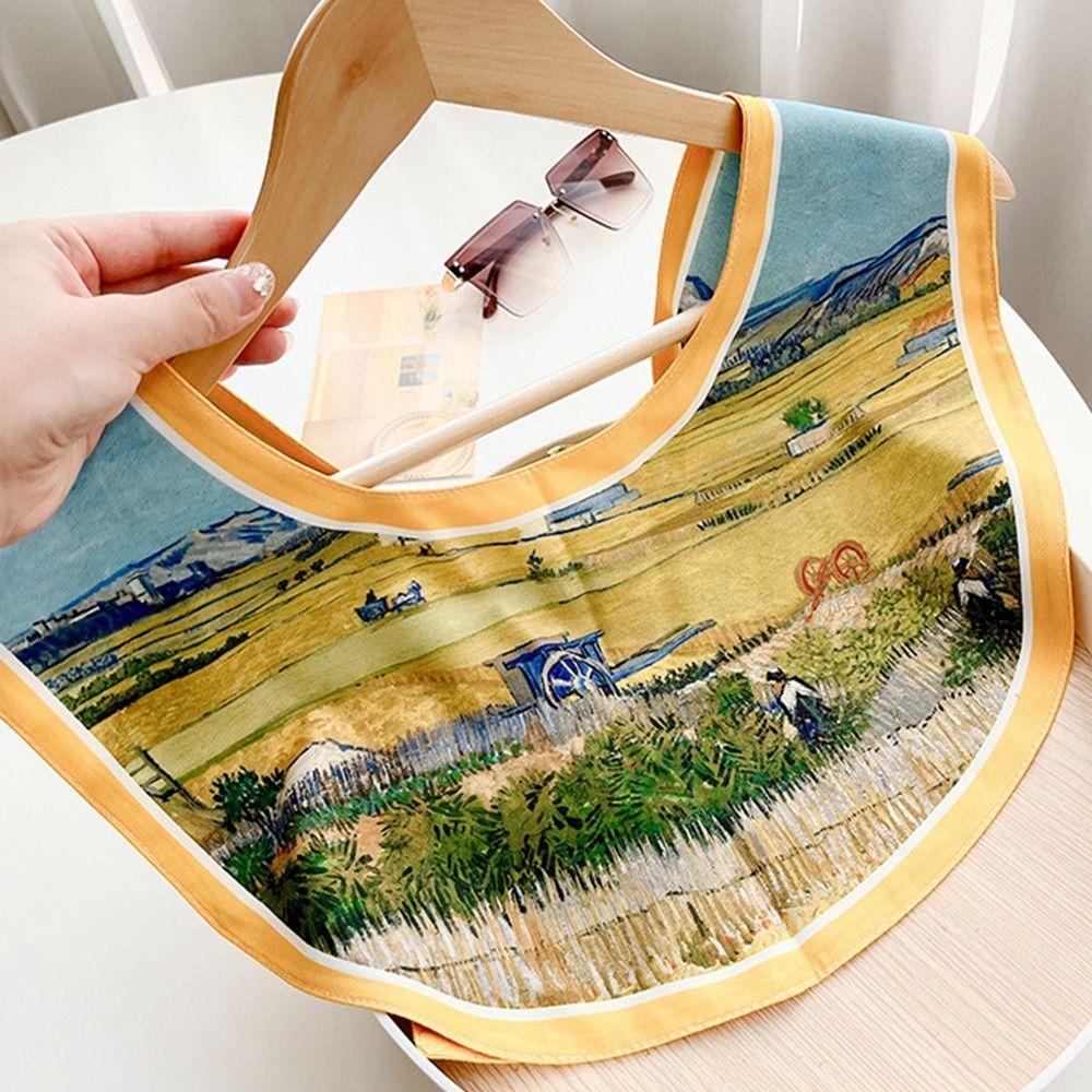 Bow Clothing Accessories Fake Collar Female Shawl Silk Scarf Printed Scarf Korean Style Scarves