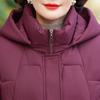 Куртки для женщин среднего возраста, зимние короткие пальто с капюшоном, элегантные толстые теплые парки больших размеров для женщин, верхняя одежда
