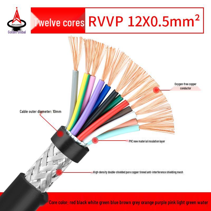 RVVP Shielded Control Signal Cable - Available in 2 to 14 Cores, 0.15 to 0.2 Square