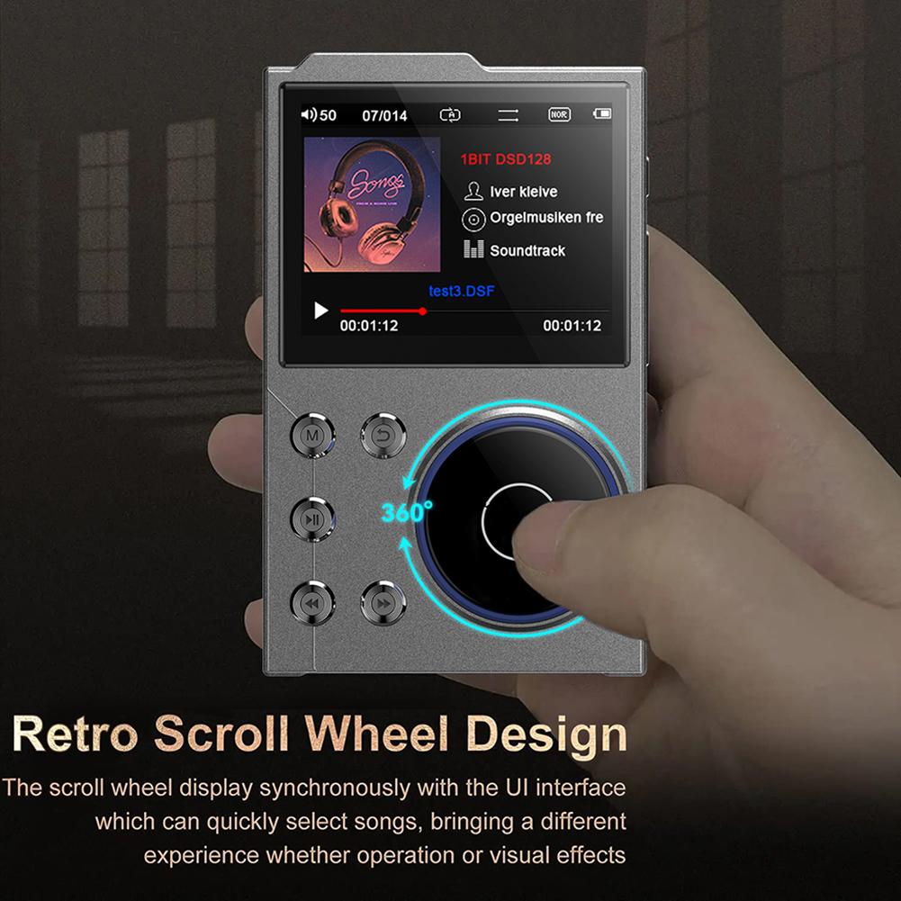 Hi-Fi MP3-плеер без потерь DSD Цифровой аудио-плеер Музыкальный плеер с поддержкой Bluetooth 5.3 Цифровой музыкальный плеер Портативный аудио-плеер 256 ГБ