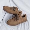 Fashion Men's Retro Low-top Board Shoes Cow Suede Genuine Leather Men Lace-up Casual Shoes Mens Outdoor Driving Flats