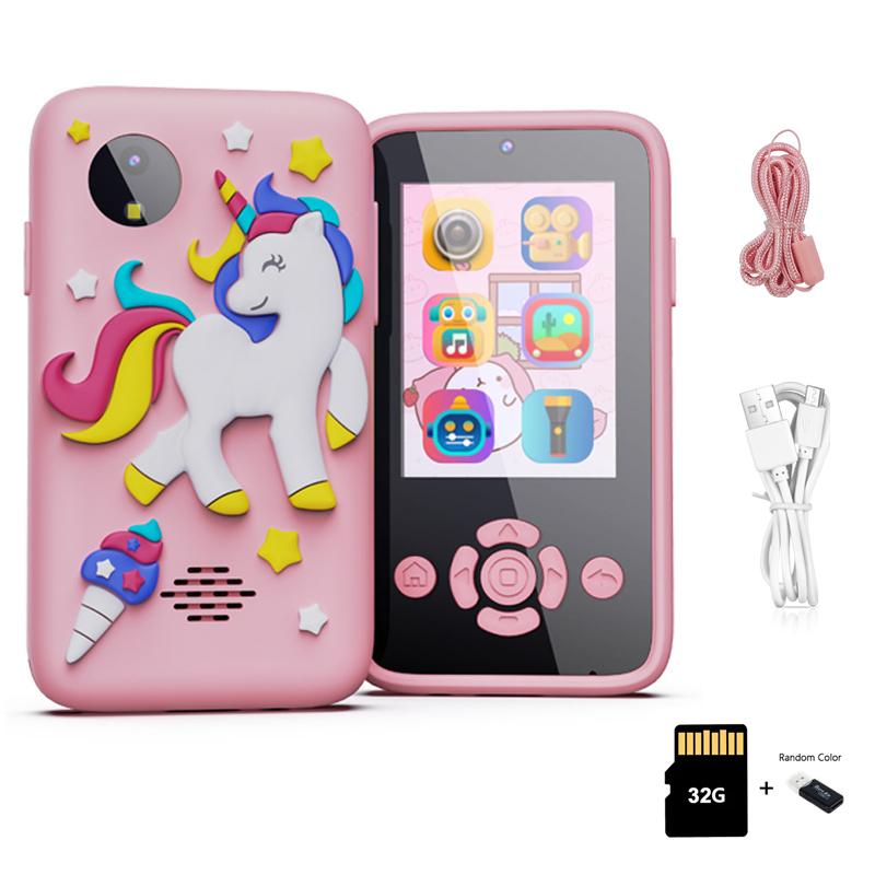 Baby Phone Toys Smart Phone Camera Toys Cartoon Musical Mini Cellphone Learning Toy Silicone Cover Toy Kids Digital Camera Gift