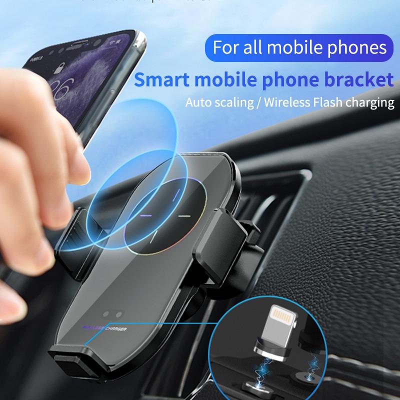 2024 Magic Clip A7S Car Mobile Phone Wireless Charging Bracket Car Air Outlet Magnetic Suction Charger Navigation Rack Car Supplies