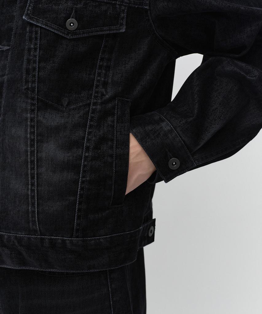 MUSINSA STANDARD Velvet Denim Trucker Jacket [Black]