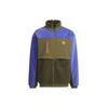 Originals Trefoil High Collar Color Block Zip Logo Jacket Men Outerwear Dark-Olive-Green HE6614