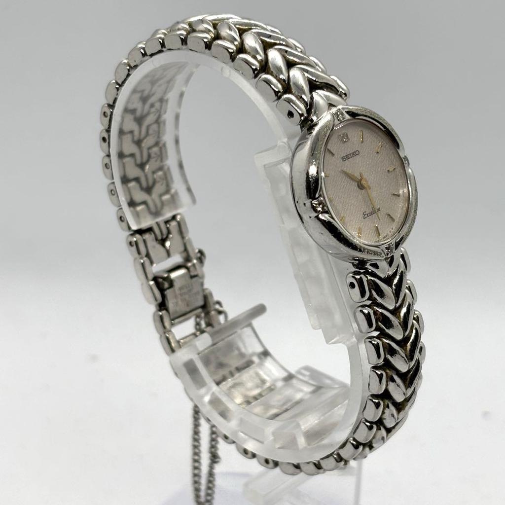 [USED] Working Seiko Exceline Diamond Bezel Glitter Dial Bracelet Watch