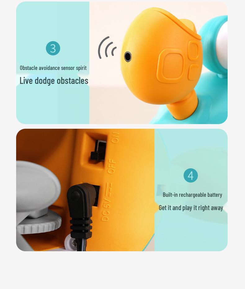 Убегающий краб с зарядкой, музыкой и светом - Интерактивная ползающая игрушка для детей