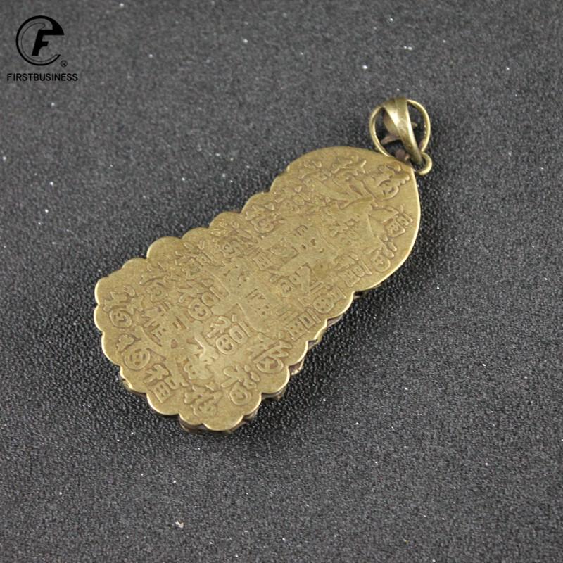 2021 New Style Antique Copper Chinese Dragon Pendant Necklace Animal Lucky Blessing Chinese Characters FU New Year Present