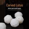 Резные бусины из белого нефрита Бодхи Лотос для буддийских аксессуаров и подвесок своими руками