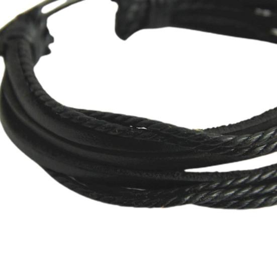 Мужской браслет, винтажный многослойный мужской браслет из искусственной кожи, универсальный мужской браслет