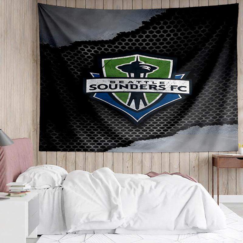 Sea-ttle Fc Logo Printed Printed Tapestry, for Bedroom,Livingroom, dormitory, Large Wall Decor, Fabric Decor Fan Birthday Gifts