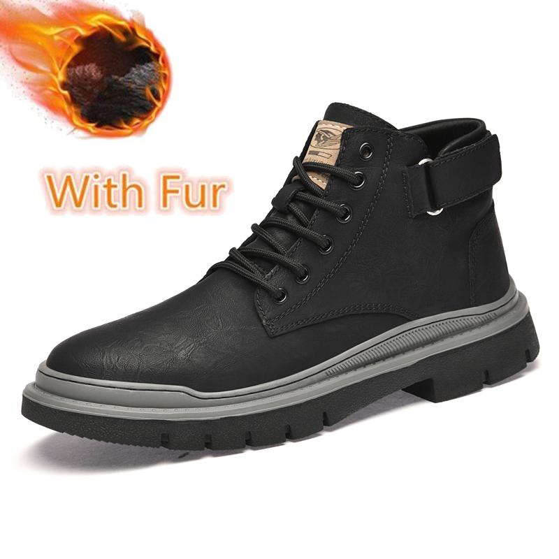 FashionGenuine Leather Men's Motorcycle Boots Luxury Brand Male Ankle Boots Retro Handmade Lace Up Shoes High Top Man Walking Footwear