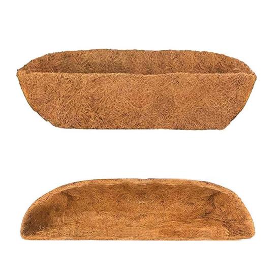 Trough Coco Liners for Planters Hanging Basket Coconut Fiber Liner Flower Basket Liner for Wall Planters Window Boxes Balcony