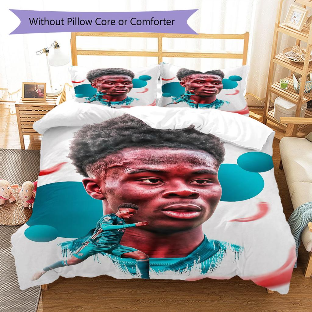 Bukayo Saka Hero Bedding Quilt Set Quilt Cover Pillowcase Home Decoration Birthday Gift (1 * duvet cover + 2 * pillowcase, without core)