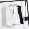 Short Loose Vest, Chiffon Waistcoat, Thin Sleeveless Blouse for Women's Summer Wear