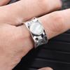 Jianjie Creative Retro Moonstone Wide Band Men's Ring - European and American Popular Jewelry