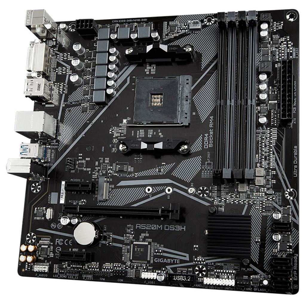 Gigabyte A520M DS3H Motherboard AMD A520 MB6086 Micro-ATX [With Chipset]
