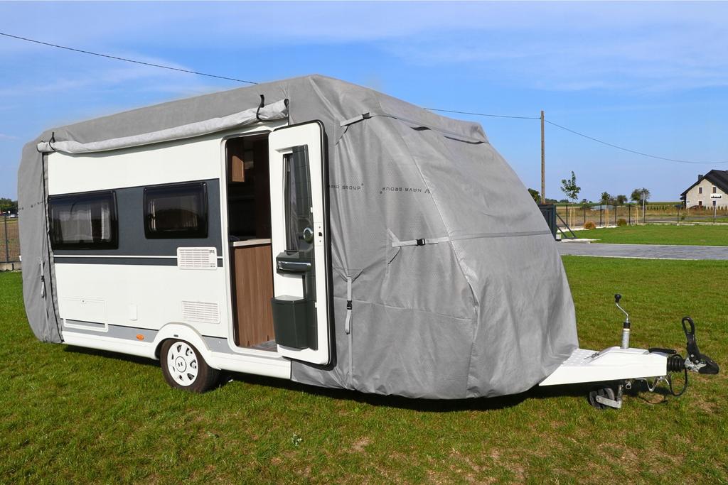 Caravan cover 620-650 English 4-layer + 6x belt