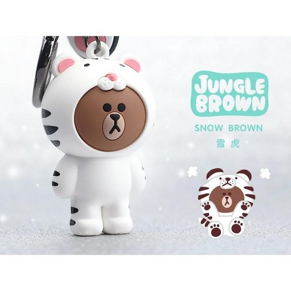 Kakao Line Friends Cute Character Key Ring / Key Ring / Key Holder, 6) Auto Brown