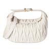 Miu Miu Matelassé Logo Lambskin Tote Bag Women handbags White 5NE026_AFPP_F0009