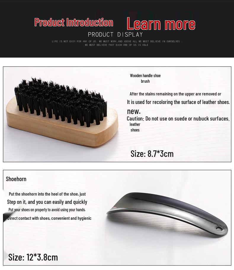 Leather Shoe Care Kit: Black & Colorless Polish, Cleaning & Maintenance Oil, Polishing Brush, Anti-Slip Treatment.