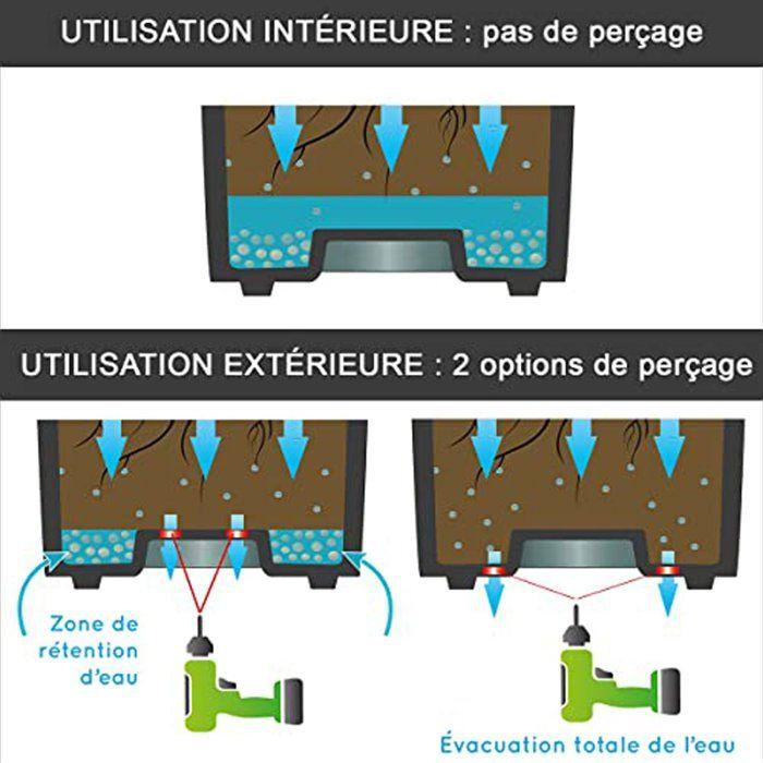 Круглая ваза XXL Ø 48 см - EDA - Toscane - 90 л - Ø 48 x В 80 см - Антрацитовый серый