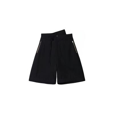 FW22 Однотонные нерегулярные повседневные шорты А-силуэта с завязками, мужские шорты черного цвета H63040