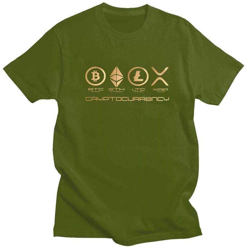 Custom Ripple XRP T Shirt for Men Pure Cotton Tshirt Tee Short Sleeves Bitcoin Crypto Cryptocurrency Tshirts Slim Fit