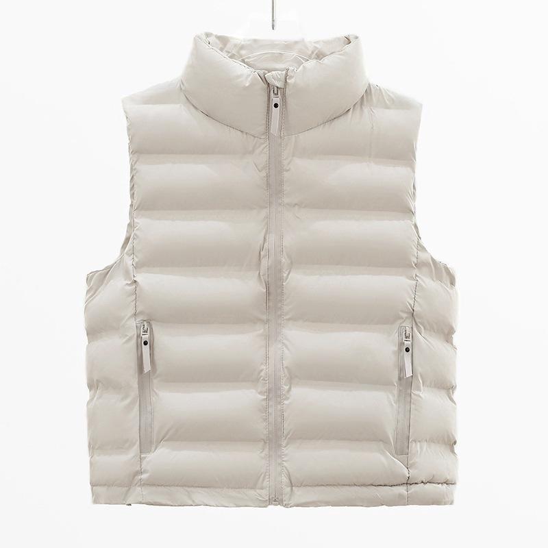 Autumn and winter women's pressure glue craft vest, stand-up collar sleeveless cotton vest, multi-color mixed batch outer wear