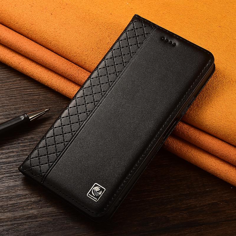 Napa Inner Grid Genuine Leather Flip Case for Meizu 15 16 16TH 16X 16XS 17 18 18X 20 21 Pro Plus Note Phone Cover Card Cases