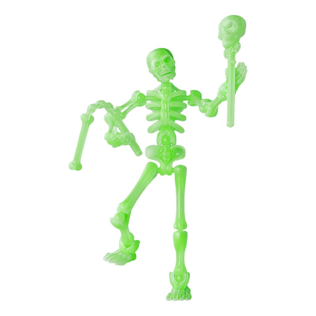 Skeleton Action Figure with Movable Joints Assembly Building Block Model DIY Skeleton Figurines for Halloween Decor Prank Toy