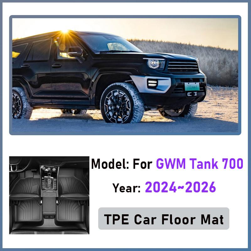 LHD TPE Car Floor Mat For GWM Tank 700 Accessories 2024 2025 2026 Waterproof Foot Pad Liner Anti-dirty Carpet Rugs Auto Interior