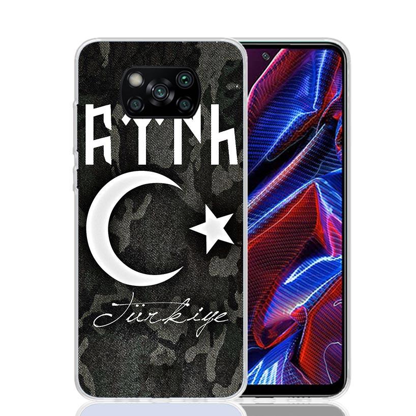 Турция Турецкий Флаг Чехол для Телефона Для Xiaomi Poco X7 X6 X5 Pro F7 Ultra Redmi 15C 15 13 13C 12 12C 10 10A 10C 9 9A 9C 9T Обложка Poco
