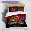 Portugal Football Printed Bedding 3 Piece Set Cozy Breathable Bed Cover Set as Housewarming Holiday Gift