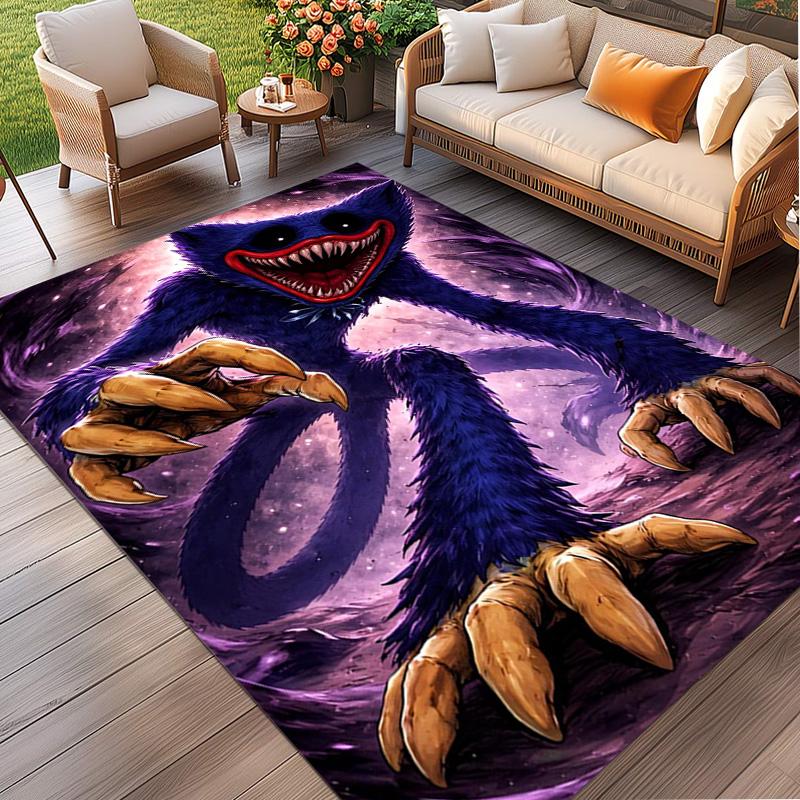 Huggy Wuggy Print Rug, Washable Floor Carpet, For Entryway Dorm Laundry Room Office Study, Home Decor Birthday Christmas Gift