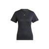 Разработано для тренировок Heat.Rdy Hiit Solid Logo Training Sports Casual Short Sleeve T Shirt Women Tops Black IU1123